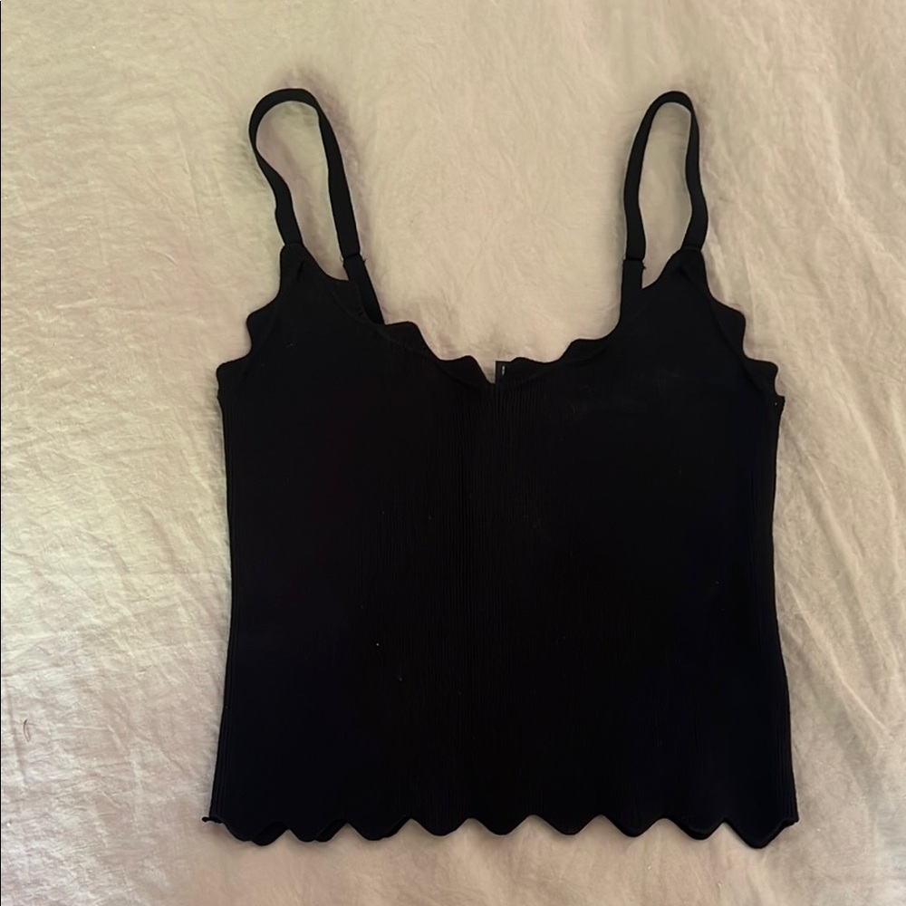Aqua Black Fitted Sleeveless Camisole